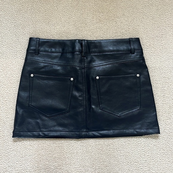 NWT | Edikted | Black Leather Mini Skirt - Picture 5 of 7